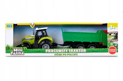 TRAKTOR Z PRZYCZEPĄ CIĄGNIK ROLNICZY MÓWI PL ŚWIATŁO DŹWIĘK RYMOWANKI