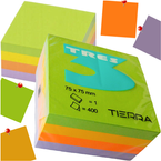 BLOCZEK KARTECZKI SAMOPRZYLEPNE TRES KOSTKA 75x75mm 400 K WIOSENNE 4 KOLORY