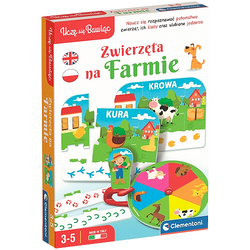 GRA EDUKACYJNA ZWIERZĘTA NA FARMIE KARTY RULETKA UCZĘ SIĘ BAWIĄC CLEMENTONI