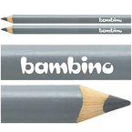 KREDKA BAMBINO TRÓJKĄTNA W DREWNIANEJ OPRAWIE GRUBA JUMBO SREBRNA - 2 szt.