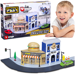 BBURAGO DELUXE SET POSTERUNEK POLICJI POLICJA SAMOCHÓD AUTO METAL 1:43