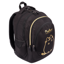 PUSHEEN PLECAK SZKOLNY TORNISTER PIÓRNIK WOREK CZARNY ZŁOTY KOTEK 3w1