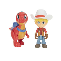 DINO RANCH DINOZAUR VELOCIRAPTOR BLITZ I JON W KAPELUSZU FIGURKI