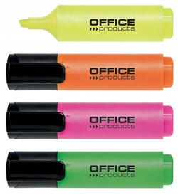 ZAKREŚLACZ MARKER FLUO NEON OFFICE PRODUCTS 2-5mm PISAK 4 KOLORY