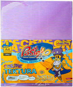 ZESTAW KREATYWNY TEKTURA FALISTA  A4 8 KOLORÓW PASTELOWYCH + OCZY PASTELLO