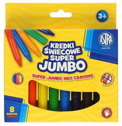 KREDKI ŚWIECOWE ASTRA SUPER JUMBO 8 KOLORÓW EXTRA GRUBE