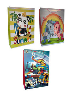 TORBA PREZENTOWA TOREBKA POJAZDY POCIĄG MEGA XXL SZEROKIE DNO 50x72x20 CM