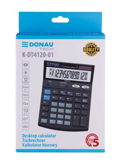 KALKULATOR BIUROWY DONAU TECH SZKOLNY 12-CYFROWY K-DT4120-01