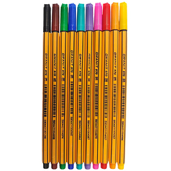 CIENKOPISY MAZAKI PISAKI ZESTAW 10 KOLORÓW W ETUI FINELINER GRANIT C970