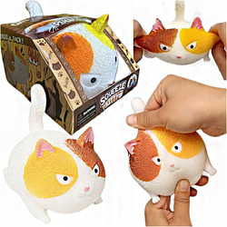 GUMOWY KOTEK ANTYSTRESOWY ASKATO GNIOTEK DO ŚCIASKANIA ROZCIĄGANIA BIAŁY