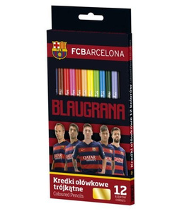 KREDKI OŁÓWKOWE TRÓJKĄTNE 12 K. FC BARCELONA ASTRA