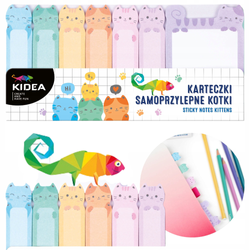 ZAKŁADKI KARTECZKI INDEKSUJĄCE KOTKI SAMOPRZYLEPNE 7 KOLORÓW KIDEA
