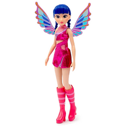 LALKA WINX CLUB FAIRY WRÓŻKA MUSA ZE SKRZYDŁAMI RÓŻOWA SUKIENKA 26 cm 