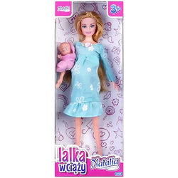 LALKA NATALIA W CIĄŻY MAMA I BOBAS NIEMOWLĘ 29 cm DLA DZIEWCZYNEK