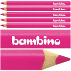 KREDKA BAMBINO TRÓJKĄTNA W DREWNIANEJ OPRAWIE GRUBA JUMBO RÓŻOWA - 5 szt.
