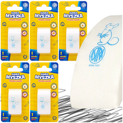 GUMKA DO ŚCIERANIA MAZANIA MYSZKA ASTRA BIAŁA MIĘKKA ERGONOMICZNA - 5 szt.