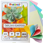 PAPIER KSERO PASTELOWE KOLORY MIX A4 50 KARTEK 5 KOLORÓW  160g ESCUELA