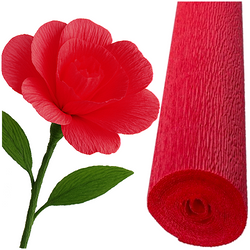 KREPINA WŁOSKA 580 BIBUŁA MARSZCZONA 50x250cm 180g INTENSYWNY CZERWONY