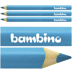 KREDKA BAMBINO TRÓJKĄTNA W DREWNIANEJ OPRAWIE GRUBA JUMBO NIEBIESKA - 3szt.