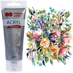 FARBA AKRYLOWA HAPPY COLOR TUBKA 75 ML CZARNE SREBRO NR 819L
