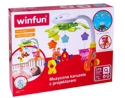 KARUZELA DO ŁÓŻECZKA MUZYCZNA Z PROJEKTOREM / LAMPKĄ POZYTYWKĄ WINFUN