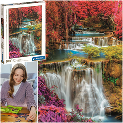 PUZZLE KOLOROWE WODOSPADY COLOURFUL THAI FALL KRAJOBRAZ 1000 EL. CLEMENTONI