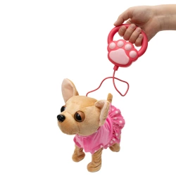 PIESEK CHODZĄCY INTERAKTYWNY NA SMYCZY CHIHUAHUA SZCZEKA PIERWSZY PUPIL