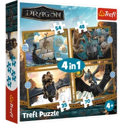 PUZZLE 4w1 JAK WYTRESOWAĆ SMOKA SZCZERBATEK UKŁADANKA 34678 TREFL