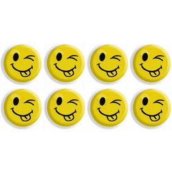 MAGNESY DO TABLIC EMOTKI EMOTIKONY BUŹKI ŻÓŁTE JĘZYCZEK TETIS 20mm 8szt.