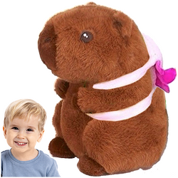 KAPIBARA PLUSZAK MASKOTKA PRZYTULANKA Z PLECAKIEM AKSOLOTL 22 cm BRĄZOWA