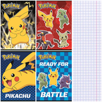 ZESZYT SZKOLNY A5 KRATKA 32 KARTKI 70g LAMINOWANY POKEMON PIKACHU - 4 szt.