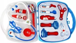 ZESTAW LEKARSKI MAŁY LEKARZ DOKTOR WALIZKA AKCESORIA MEDYCZNE NIEBIESKI