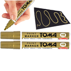 MARKER OLEJOWY DO OPON DREWNA METALU SZKŁA ZŁOTY TOMA OKRĄGŁY - 2 sztuki