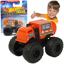 HOT WHEELS MONSTER TRUCKS WILL TRASH IT ALL SAMOCHÓD ŚMIECIARKA AUTO MATTEL