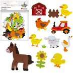 NAKLEJKI PIANKOWE SAMOPRZYLEPNE FARMA ZWIERZĘTA TRAKTOR 20 SZTUK TITANUM