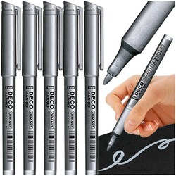 MARKER WODOODPORNY GRANIT M850 DECO SREBRNY DEKORACYJNY ARTYSTYCZNY - 5 szt