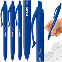 DŁUGOPIS NIEBIESKI AUTOMATYCZNY SZKOLNY BIUROWY MILAN P1 TOUCH 1mm - 3 szt.