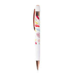 DŁUGOPIS ŻELOWY AUTOMATYCZNY STRIGO FLORAL METALOWA OBUDOWA NIEBIESKI 0,7mm