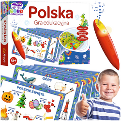 GRA PLANSZOWA EDUKACYJNA POLSKA MAGICZNY OŁÓWEK 100 PYTAŃ TREFL 02114