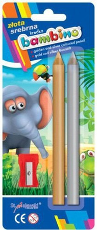 KREDKI BAMBINO GRUBE JUMBO ZŁOTA SREBRNA - 3 opak.