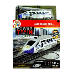 KOLEJKA POCIĄG ELEKTRYCZNY TORY 135CM ZNAKI EXPRESS ŚWIATŁA