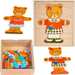 UKŁADANKA DREWNIANA PUZZLE MIŚ MISIE UBRANKA EMOCJE 18 ELEMENTÓW SMILY PLAY