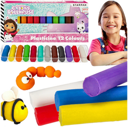 KOCI DOMEK GABI PLASTELINA SZKOLNA OKRĄGŁA 12 INTENSYWNYCH KOLORÓW STARPAK