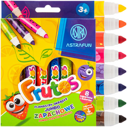 FLAMASTRY JUMBO ASTRA FRUTOS PISAKI ZAPACHOWE OKRĄGŁE 8 KOLORÓW OWOCOWE