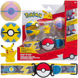 POKEMON CLIP N GO PAS TRENERA Z KLIPSEM PIKACHU HEALBALL QUICKBALL FIGURKA