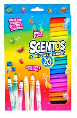 FLAMASTRY MAZAKI PISAKI PACHNĄCE 20 INTENSYWNYCH KOLORÓW SZKOLNE SCENTOS