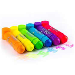 KREDKI ŻELOWE W SZTYFCIE WYKRĘCANE STRIGO 6 NEONOWYCH KOLORÓW MIĘKKIE