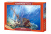 PUZZLE ZATOPIONY GALEON STATEK WRAK OCEAN GŁĘBINY DNO 2000EL CASTORLAND