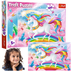 PUZZLE 100 EL. W KRYSZTAŁOWYM ŚWIECIE JEDNOROŻCÓW UKŁADANKA TREFL 16364