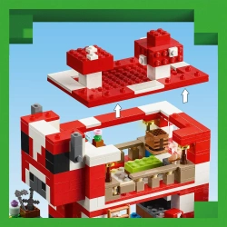 LEGO MINECRAFT DOM GRZYBOWEJ KROWY WYSPA FIGURKI STEVE 500 EL. 21270